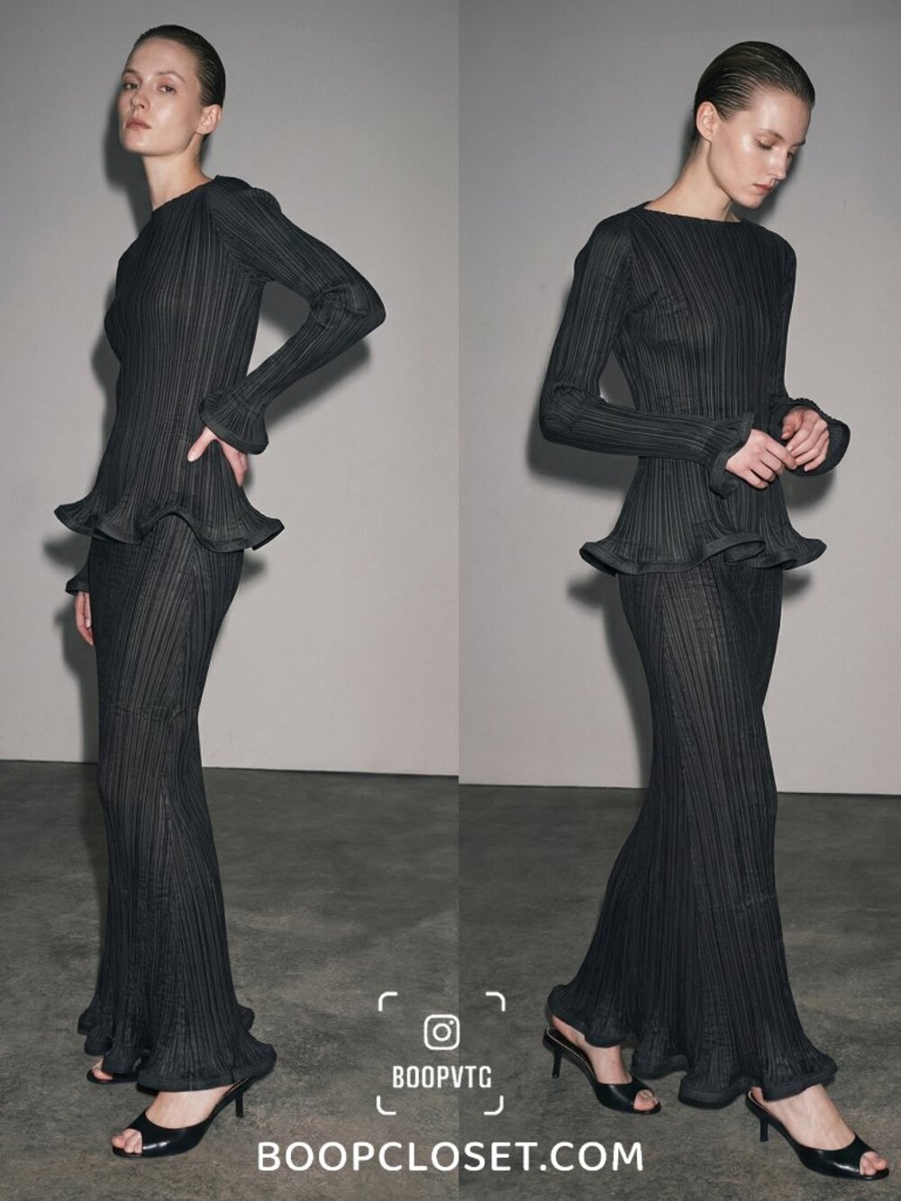1997 Issey Miyake dress black mermaid top and skit set